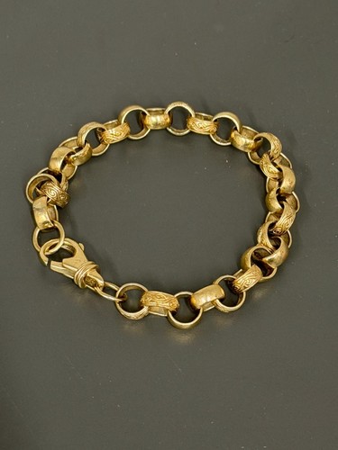 9ct gold belcher bracelet - gold,