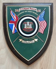 British Army Devonshire & Dorset Regiment Wooden Plaque Shield. US Army I Corps