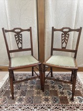 Antique Dining chairs - Possibly Queen Anne, Re- upholstered