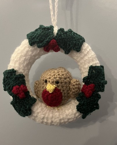 Small christmas robin crochet - small,