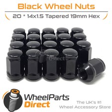 Wheel Nuts (20) Black for Jeep