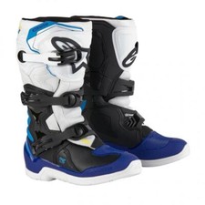 NEW Alpinestars Tech 3s Kids Youth Motocross Boots -White/Black/Blue BNIB