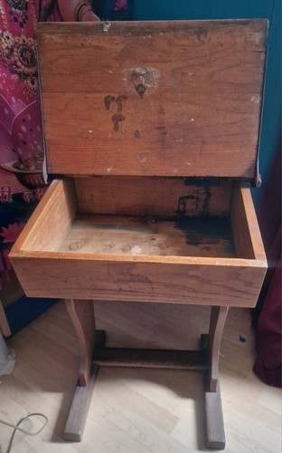 Vintage solid wood school desk