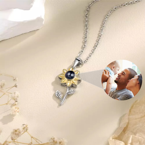 Personalised sunflower pendant - personalised,