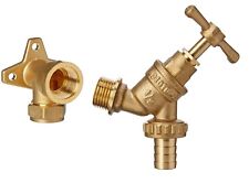 1/2" Outside Garden Brass Tap & Wall Plate Elbow Adaptor Pipe Bib Hose