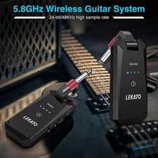 LEKATO Wireless Guitar System 5.8GHz Electric Guitar Bass Transmitter Receiver