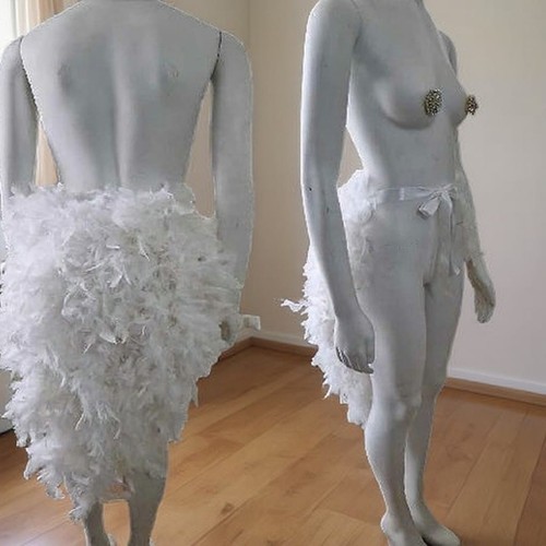 Long feather bustle skirt - skirt,