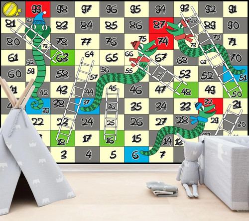 Snakes and ladders board - and,