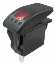 12v/24v Waterproof On/Off Red LED Illuminated Rectangular Modular Rocker Switch