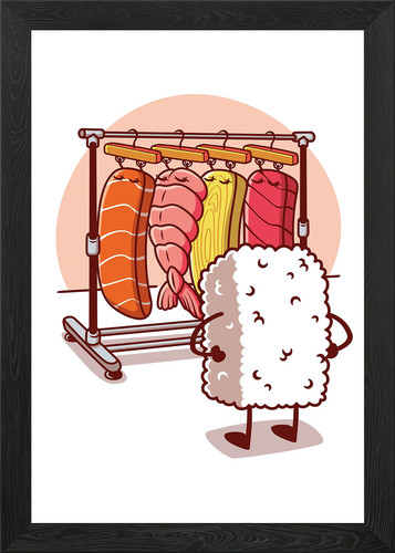 Sushi wardrobe framed - wall, art