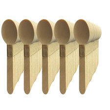 100 x Disposable Wooden Spoons Birchwood Cutlery Set BBQ Party Catering Weddings