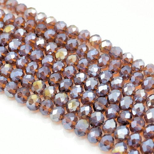 Faceted rondelle crystal - crystal, glass