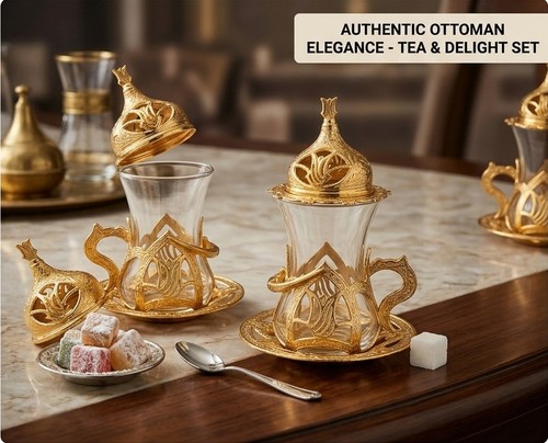 Luxury turkish tea glass - tea, set