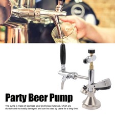 Beer Keg Pump Party Beer Pump Stainless Steel Brass With Pressure Gauge For Home