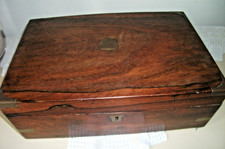 ANTIQUE MAHOGANY WRITING BOX in need of Sympathetic Restoration / Attention