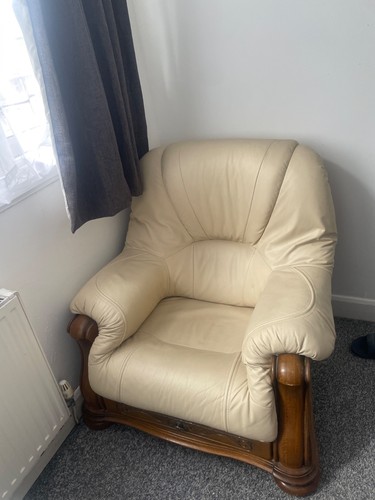 Italian leather arm chair - italian,