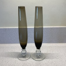 Vintage Smoked Glass Flute