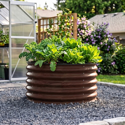 Galvanized metal raised garden - metal,