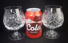 Pair of Edinburgh Crystal SUTHERLAND Balloon Brandy Glasses 5"h (signed)