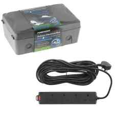 Weatherproof Outdoor Electric Box 4 Gang 10 Metre Extension Lead IP54 Powersonic