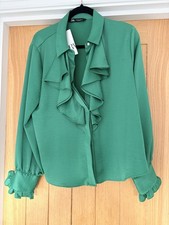 Zara Green Frill Shirt XL