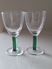 Vintage Green Stemmed Wine