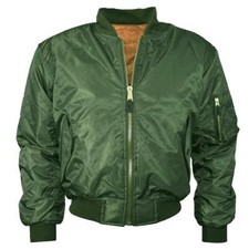 MA1 Pilot Flight Jacket Mens Water Repellent Padded Military Style Bomber Green