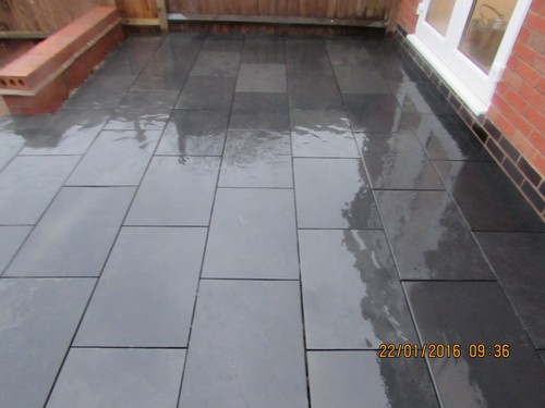 Black slate paving patio - black,