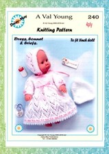 2 DOLLS KNITTING PATTERNS no 239 & 240 for a 8" doll A Daisy May patterns