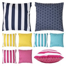 Outdoor Cushion Water Resistant Fabric Striped Garden Cushions Filled with Pad