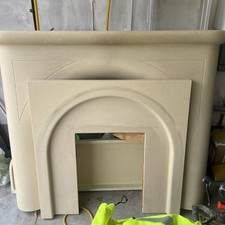 Cream resin stone effect fire