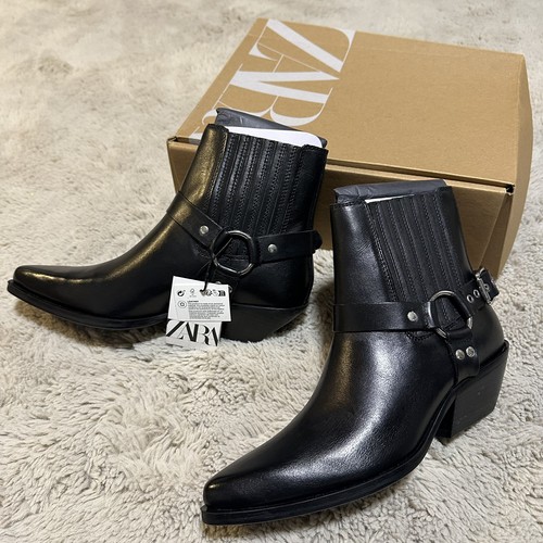 100 zara woman black leather - woman,