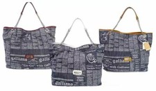 JOHN GALLIANO WOMEN'S DENIM JEANS/WHITE BAG NEW SHOPPER