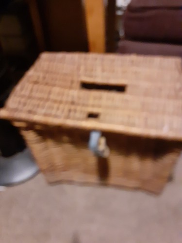 Small vintage wicker fishing - vintage,