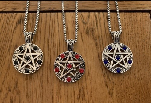 Pentagram stone set wiccan - stone,