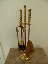 Vintage 4 Piece Brass Fireside