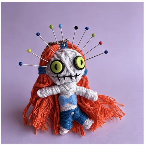 Voodoo doll keyring bag - keyring,