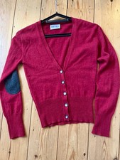 Brora red cashmere cardigan