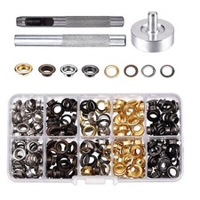 100set Eyelet Punch Die Tool Set Leather Craft Banner Kit Eyelets Grommet Washer