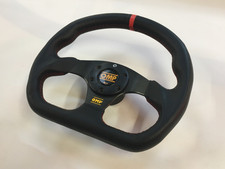 OMP Superquadro Flat Bottom Suede Steering Wheel - 330 x 290mm Dia / Flat Dish
