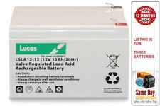 3 x Rechargeable 12V 12Ah