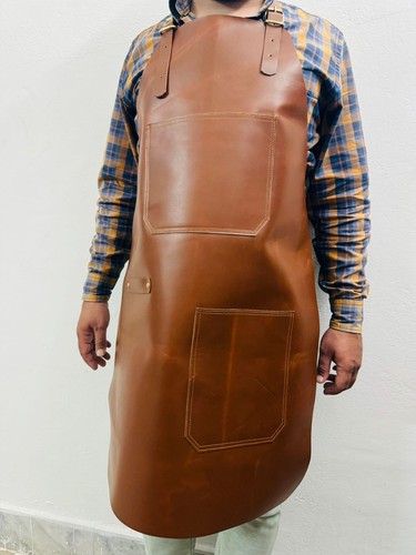 Adjustable leather work apron - leather,