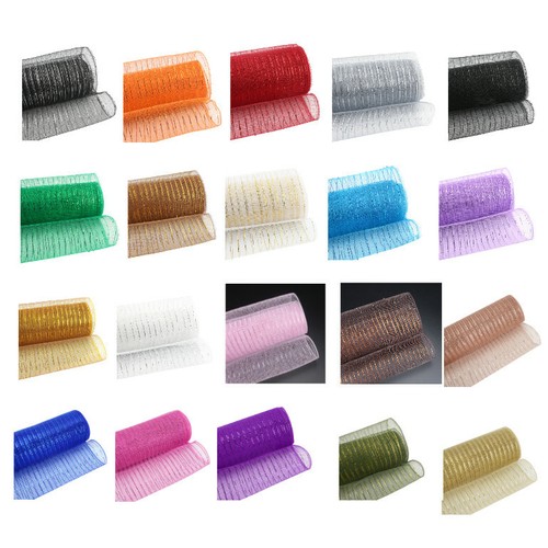 Metallic deco mesh 25cm - metallic, 9.1m