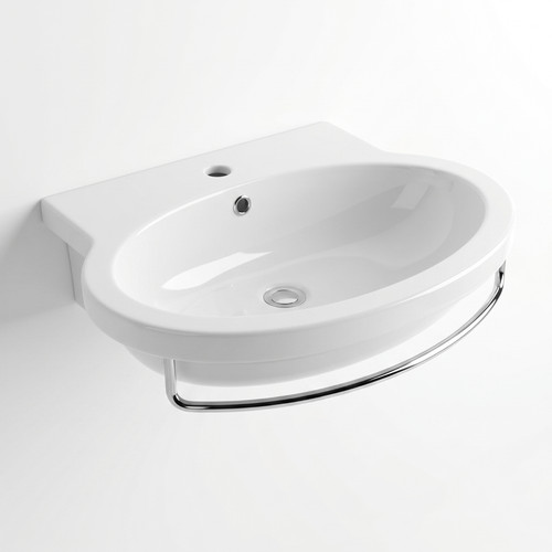 Round wall hung basin - wall,