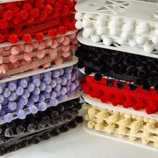 Pom Pom Trimming By the Metre 15mm Balls Crafts Sewing Cushions Trim Fringe