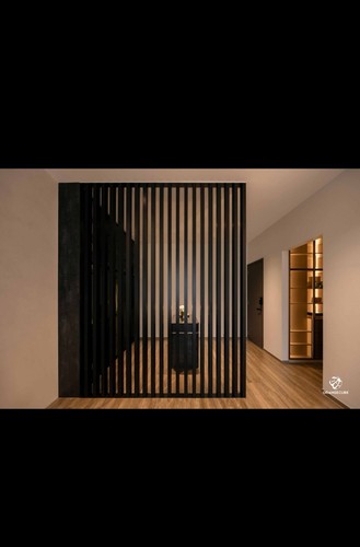 Modern black vertical slat - black,