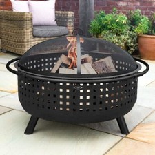 Harrier Luxury Woven Outdoor Fire Pits [42in] | UPGRADES: BBQ GRILL & COVERS