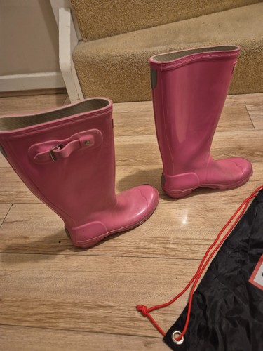 Girls pink hunter wellies size - girls,