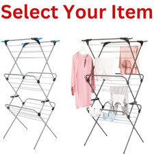 Minky Premium Sure Grip 3 Tier Verso Indoor Airer Stainless Steel Gunmetal Cloth