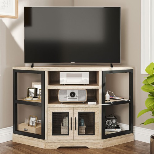 Corner stand with power - with,